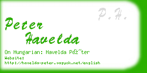 peter havelda business card